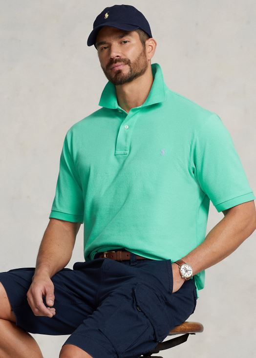 le polo iconique en maille 46T60T1824 Hommes Ralph Lauren vert coucher de soleil