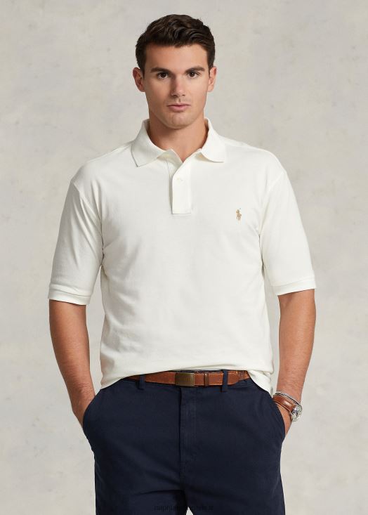 le polo iconique en maille 46T60T1825 Hommes Ralph Lauren lavage de pont blanc