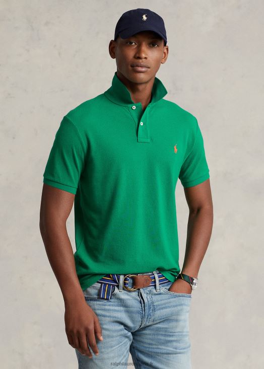 nouveau polo slim en mesh 46T60T28 Hommes Ralph Lauren vert primaire