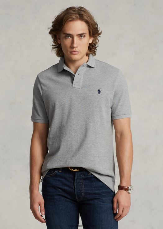 nouveau polo slim en mesh 46T60T32 Hommes Ralph Lauren andover chiné/marine