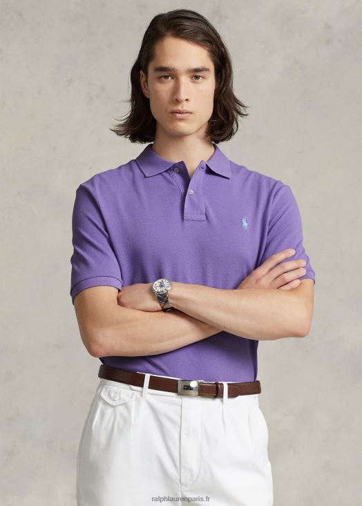 nouveau polo slim en mesh 46T60T34 Hommes Ralph Lauren cactus violet