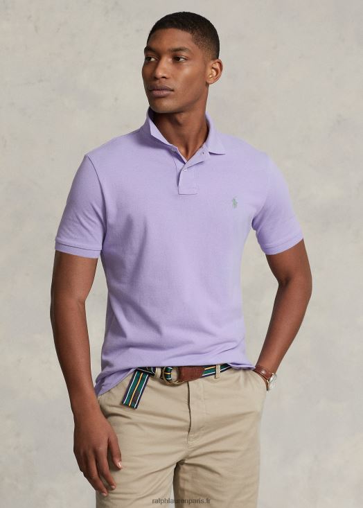nouveau polo slim en mesh 46T60T35 Hommes Ralph Lauren ciel lavande
