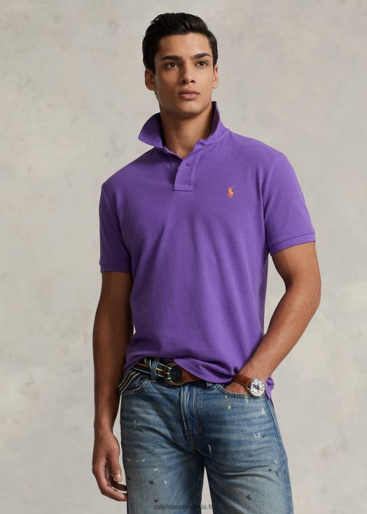nouveau polo slim en mesh 46T60T36 Hommes Ralph Lauren cravate violette