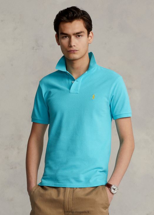 polo ajusté en résille 46T60T8366 Hommes Ralph Lauren vacances bleu