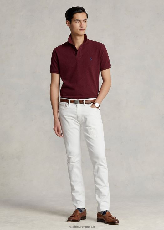 polo ajusté en résille 46T60T8556 Hommes Ralph Lauren bruyère de printemps