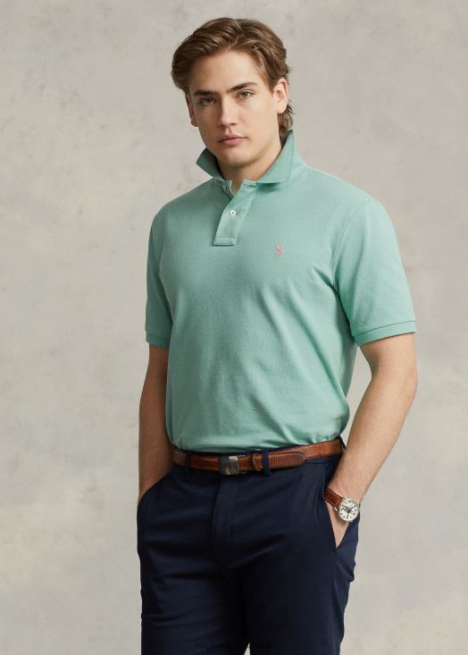 polo confortable en mesh coupe slim 46T60T19 Hommes Ralph Lauren vert essex