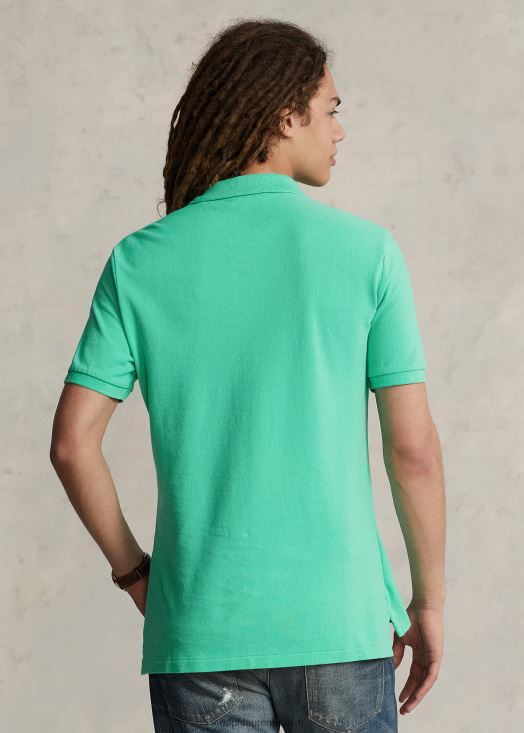 polo confortable en mesh coupe slim 46T60T20 Hommes Ralph Lauren vert coucher de soleil