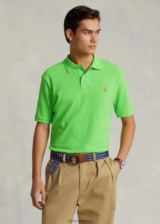 polo confortable en mesh coupe slim 46T60T22 Hommes Ralph Lauren kiwi lime/rouge vif