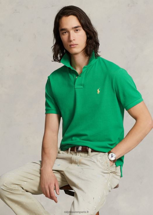 polo confortable en mesh coupe slim 46T60T24 Hommes Ralph Lauren vert optique