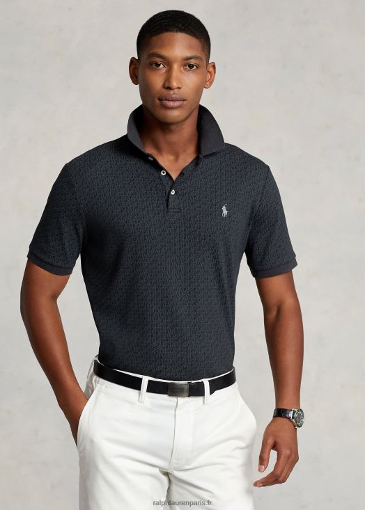 polo coupe classique en coton doux 46T60T698 Hommes Ralph Lauren bruyère noire
