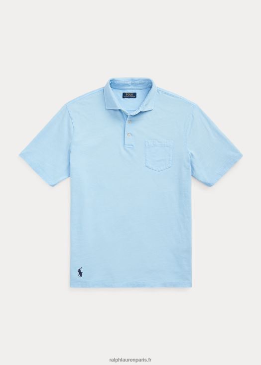 polo coupe classique en coton et lin 46T60T826 Hommes Ralph Lauren poudre bleue