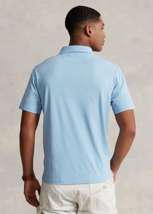 polo coupe classique en coton et lin 46T60T826 Hommes Ralph Lauren poudre bleue