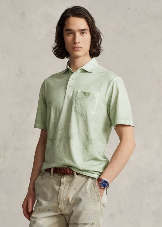polo coupe classique en coton et lin 46T60T8621 Hommes Ralph Lauren menthe fanée - Cliquez sur l'image pour la fermer