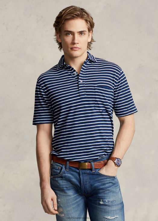polo coupe classique en jersey rayé 46T60T8651 Hommes Ralph Lauren multi indigo foncé
