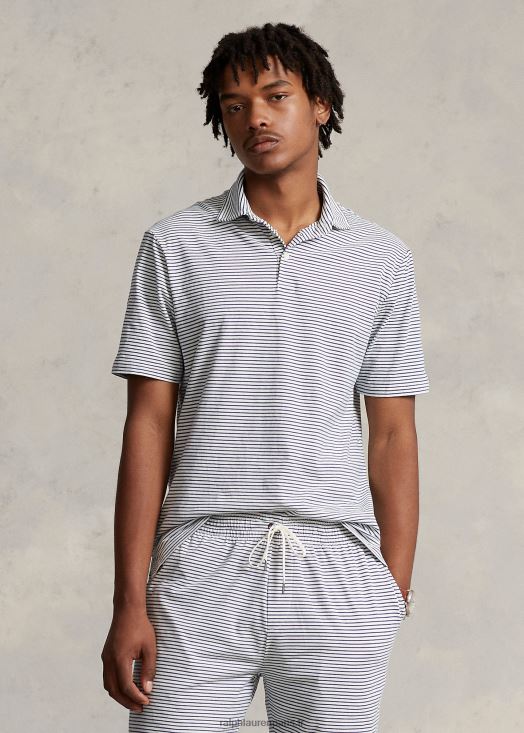 polo coupe classique en jersey rayé 46T60T905 Hommes Ralph Lauren nevis/clancy bleu