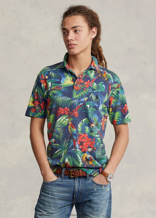 polo coupe classique en jersey tropical 46T60T1027 Hommes Ralph Lauren perroquet multi
