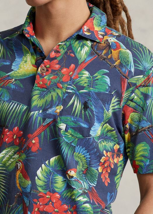 polo coupe classique en jersey tropical 46T60T1027 Hommes Ralph Lauren perroquet multi
