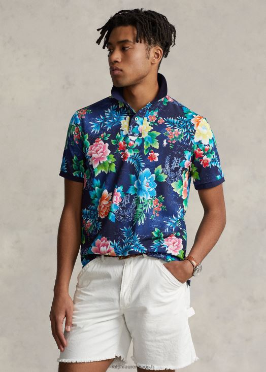 polo coupe classique en maille à fleurs 46T60T528 Hommes Ralph Lauren floral d'automne royal