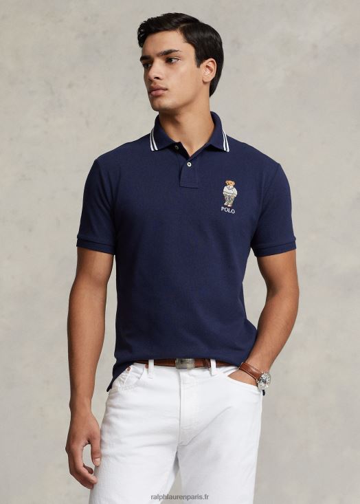 polo coupe classique en maille ours polo 46T60T620 Hommes Ralph Lauren ours preppy de la marine de croisière