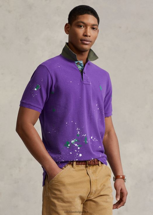 polo coupe classique en mesh effet vieilli 46T60T1060 Hommes Ralph Lauren cactus violet