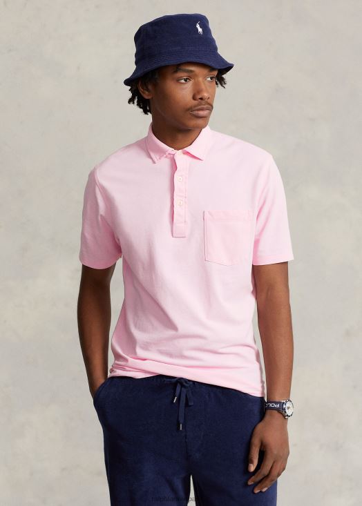 polo coupe classique en mesh poids plume 46T60T808 Hommes Ralph Lauren rose carmel