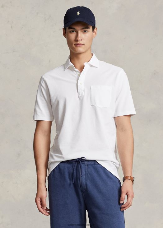 polo coupe classique en mesh poids plume 46T60T811 Hommes Ralph Lauren blanc