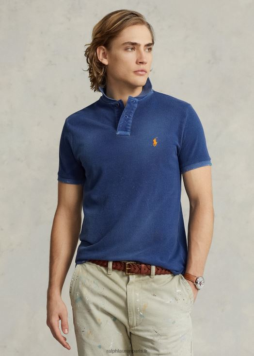 polo coupe classique en mesh raccommodé 46T60T1093 Hommes Ralph Lauren bleu marine clair