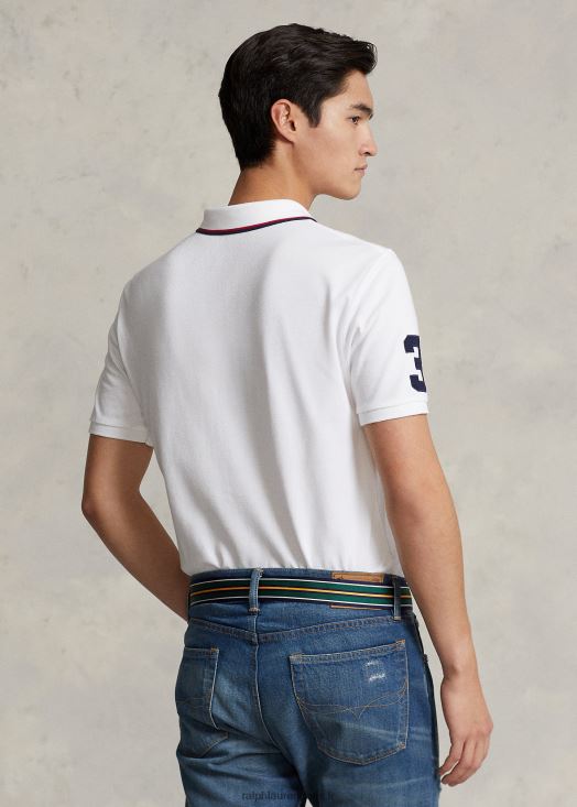polo coupe classique en mesh triple poney 46T60T660 Hommes Ralph Lauren blanc