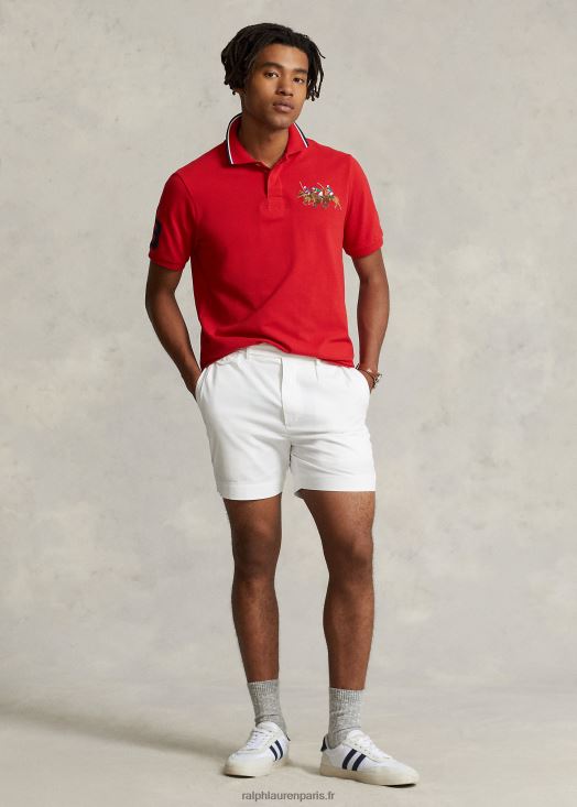 polo coupe classique en mesh triple poney 46T60T661 Hommes Ralph Lauren rl 2000 rouge