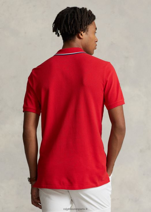 polo coupe classique en mesh triple poney 46T60T661 Hommes Ralph Lauren rl 2000 rouge