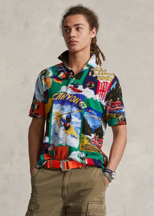 polo coupe classique en résille à imprimé kayak 46T60T918 Hommes Ralph Lauren expédition en kayak
