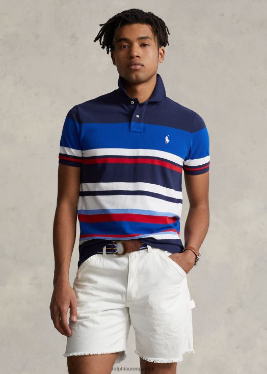 polo coupe classique en résille rayée 46T60T523 Hommes Ralph Lauren pacifique royal multi