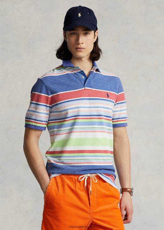 polo coupe classique en résille rayée 46T60T8601 Hommes Ralph Lauren multi bleu
