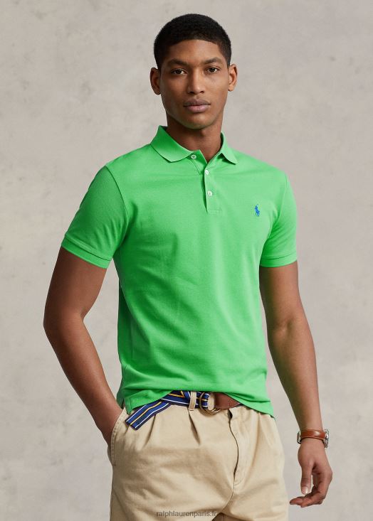 polo coupe slim en mesh stretch 46T60T953 Hommes Ralph Lauren cycle vert