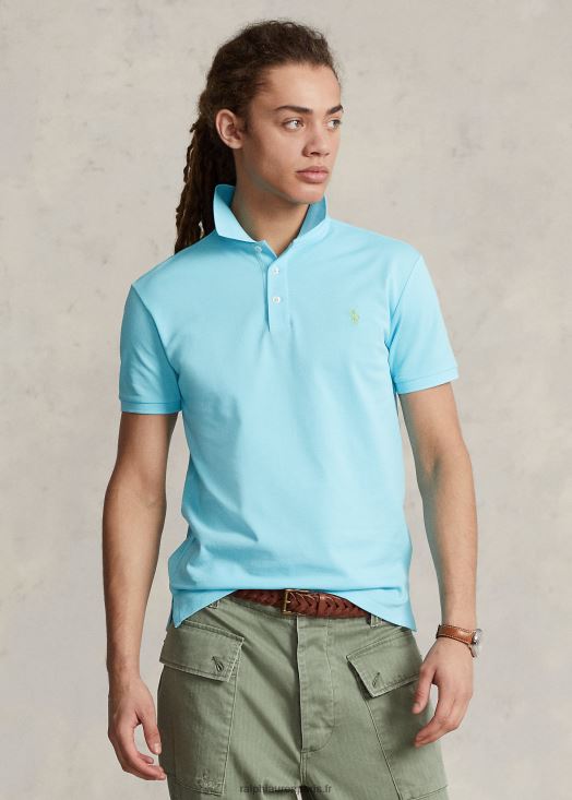 polo coupe slim en mesh stretch 46T60T954 Hommes Ralph Lauren bleu hammond