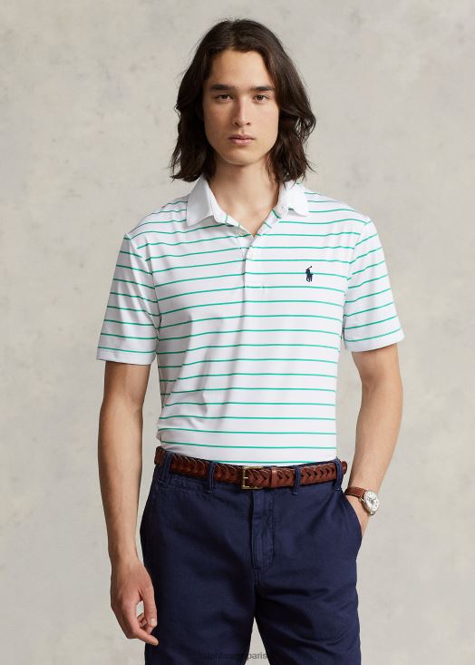 polo de performance coupe classique 46T60T683 Hommes Ralph Lauren céramique blanc/vert