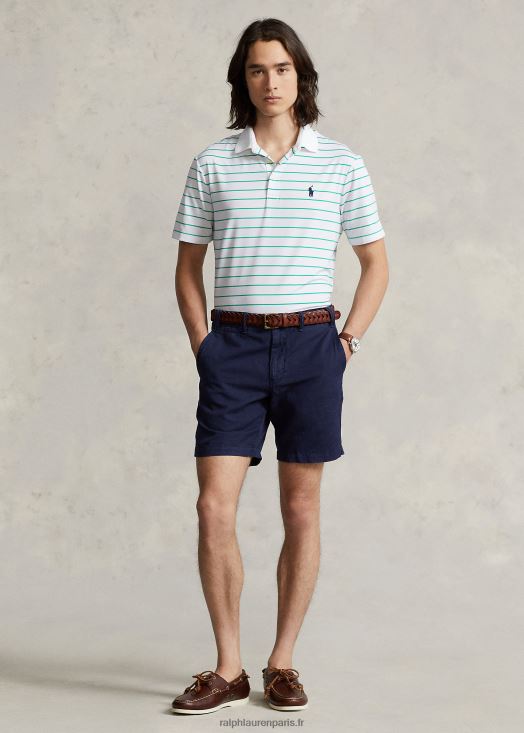 polo de performance coupe classique 46T60T683 Hommes Ralph Lauren céramique blanc/vert