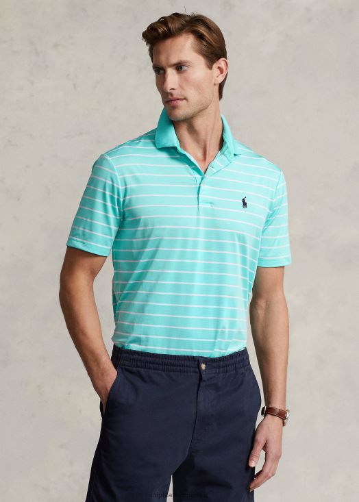 polo de performance coupe classique 46T60T685 Hommes Ralph Lauren vacances bleu/blanc