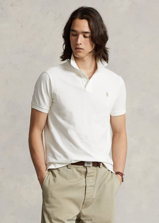 polo de travail/décontracté en maille coupe slim 46T60T2 Hommes Ralph Lauren lavage de pont blanc