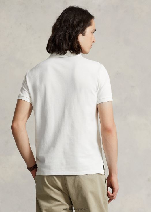 polo de travail/décontracté en maille coupe slim 46T60T2 Hommes Ralph Lauren lavage de pont blanc