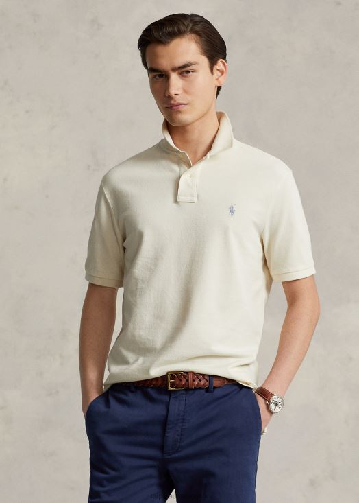 polo de travail/décontracté en maille coupe slim 46T60T3 Hommes Ralph Lauren crème guide