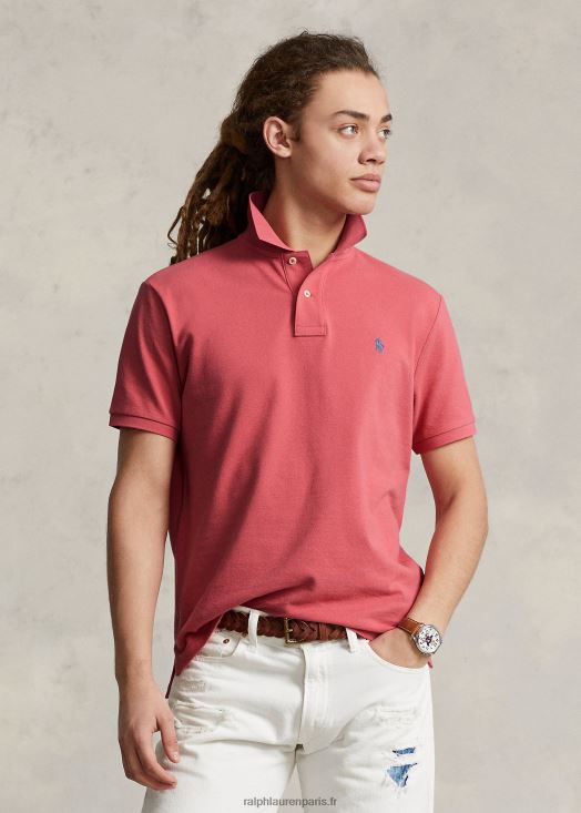 polo de travail/décontracté en maille coupe slim 46T60T41 Hommes Ralph Lauren ciel rouge