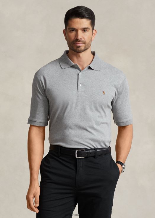 polo en coton doux 46T60T1533 Hommes Ralph Lauren bruyère d'acier