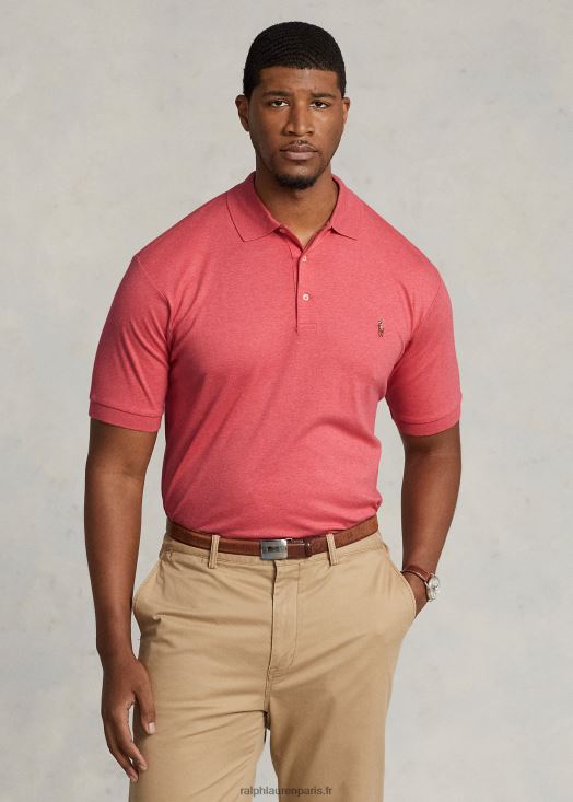 polo en coton doux 46T60T1536 Hommes Ralph Lauren bruyère rose des montagnes