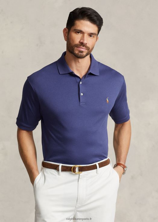 polo en coton doux 46T60T1537 Hommes Ralph Lauren remise à bateaux marine