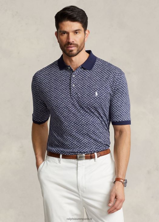 polo en coton doux à imprimé foulard 46T60T1601 Hommes Ralph Lauren foulard bayberry/marine