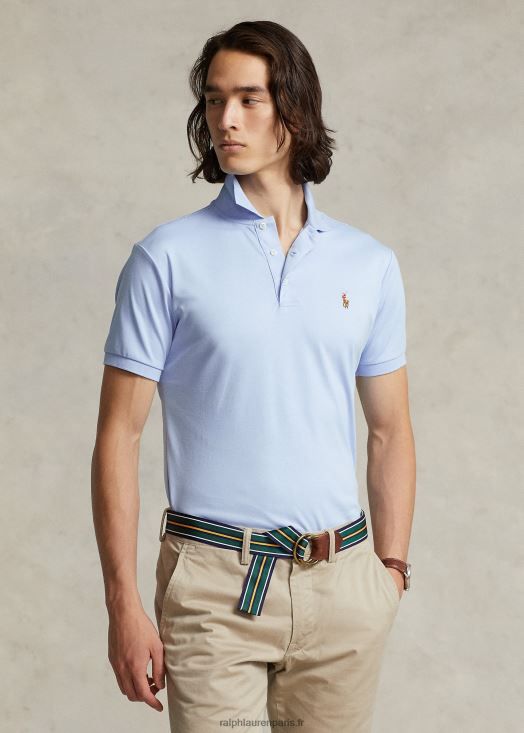 polo en coton doux - toutes coupes 46T60T184 Hommes Ralph Lauren bureau bleu