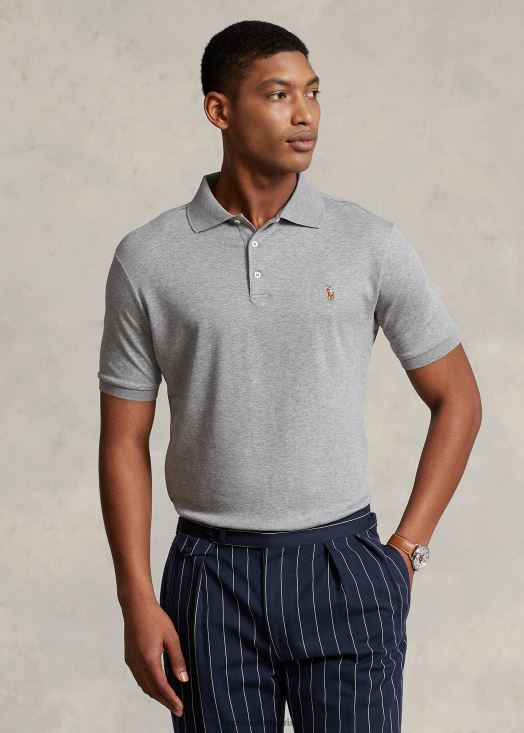 polo en coton doux - toutes coupes 46T60T194 Hommes Ralph Lauren bruyère d'acier