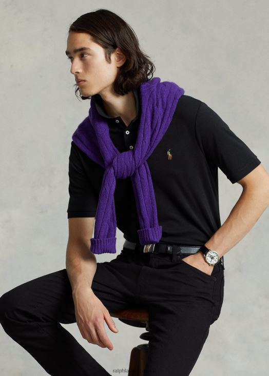 polo en coton doux - toutes coupes 46T60T195 Hommes Ralph Lauren noir