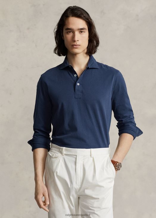 polo en jersey coupe slim personnalisé 46T60T1123 Hommes Ralph Lauren marine d'été
